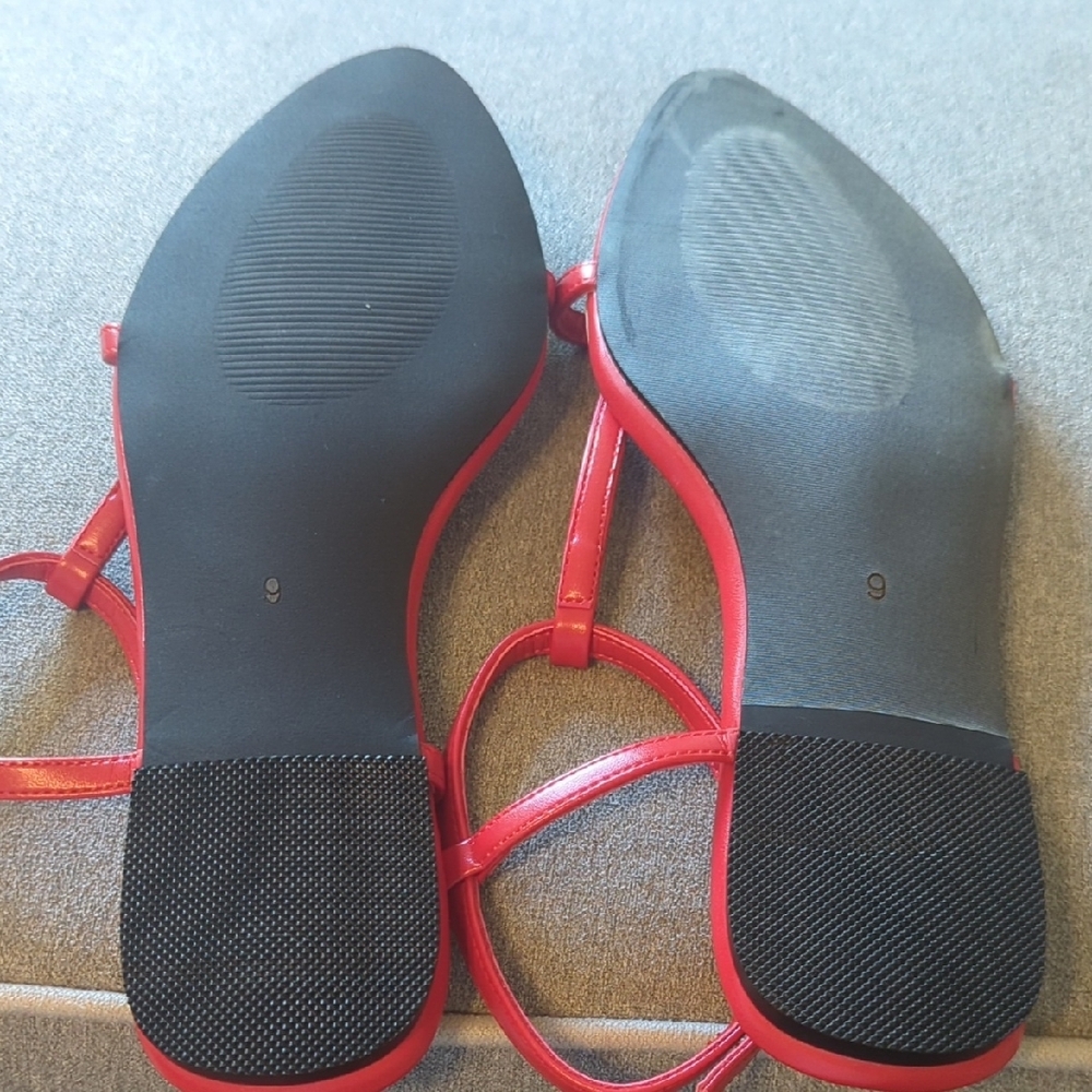 NWOT Red Strappy Sandals - Picture 3 of 3